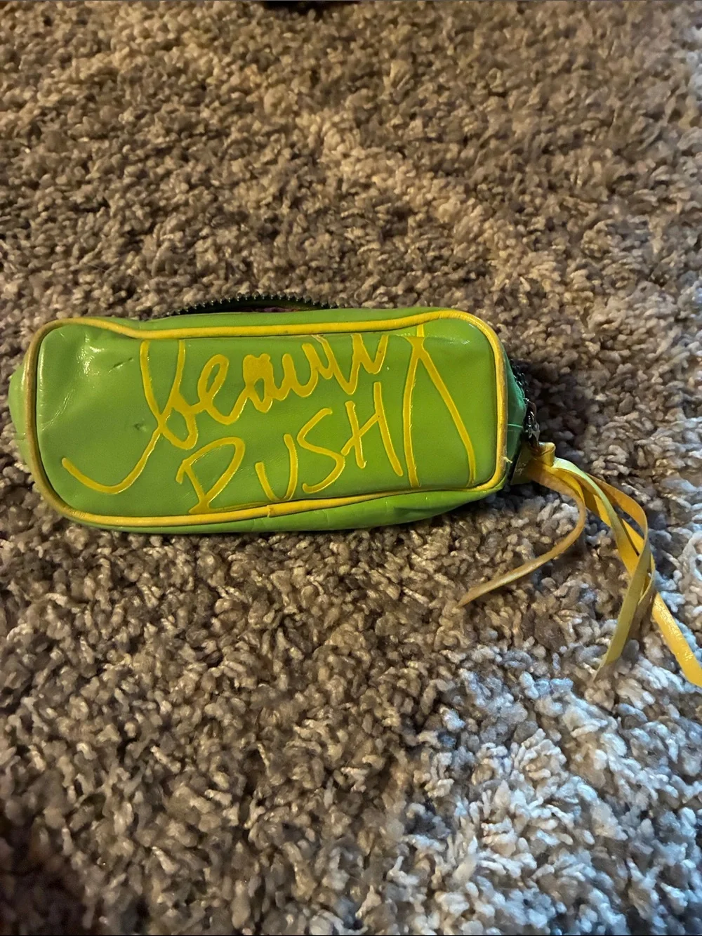 Green 'Beauty Rush' Cosmetic Pouch by Unknown Brand